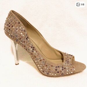 INC International Concepts Sparkling Peep-Toe Heels